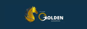 Golden Logistics Transport Tracking Logo